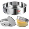JNXHON Teglia per torte con apertura a molla, in acciaio inox, a prova di perdite e antiaderente, con fondo rimovibile, teglia rotonda per torte a molla per cottura (10 x 10)