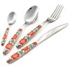 Eme Set 24pz Posate Vetrina Salvaspazio Vero Tropical Rosso Made in Italy