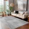 Carpettex Tappeto per soggiorno, camera da letto, tappeto per cucina, colore argento, a pelo alto, stile boho, tappeto corridoio, design scandinavo 3D, morbido e soffice, dimensione: 60 x 110 cm