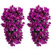 HanOaki Piante di bouganville artificiali da appendere, confezione da 2 fiori di seta per esterni, rampicanti decorativi per balcone, giardino, patio, decorazione da parete, 55 cm (viola)