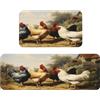 Ginfult Set di 2 tappeti da cucina vintage con gallo antiscivolo, assorbenti, per camera da letto, bagno, ufficio