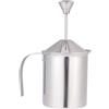 LAPYAPPE Cappuccinatore Manuale Resistente al Calore in Acciaio Inossidabile 400cc Doppio Filtro a Rete per Schiumetta Latte per Uso Domestico e Caffetteria