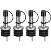 QUARKZMAN Acciaio Inossidabile Bottiglia Versatori, 4pz Oliva Olio Beccuccio con Gomma Polvere Tappi, Vino Versatori Liquore Versa Beccucci per Vino Liquore Caffè Aceto Bottiglie (Nero)
