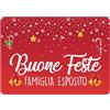 Colorfamily Tappeto Zerbino Natale personalizzato con nome Famiglia Fantasia Natalizia Buone Feste Ingresso Casa Regalo Natale 60x40 cm