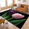 Generic Tappeto Salotto 60x90 cm Fiori Hd Tulipani Tappeti Soggiorno Pelo Corto Morbido Antiscivolo Lavabile Rosa Tappetino Camera Letto Sala Pranzo Moquette Moderna Facile Pulire