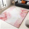 Generico Tappeto da Soggiorno Marmo Acquerello Rosa 80x150 cm Tappeti Lavabile Antiscivolo Morbido, Tappeto Pelo Corto per Camera da Letto, Cameretta dei Bambini, Ufficio