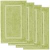 Lavea® 4 Tappetini Bagno 50x80 cm in 100% Cotone - Tappeti Bagno Assorbenti e Lavabili - Ideali come Tappeto Bagno o Tappetino Doccia - Verde tiglio