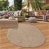 Teppich-Traum Tappeto ovale da esterno moderno e resistente effetto juta, perfetto per balconi, giardini e terrazze 140x200 cm