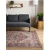Interiyou Tappeto Vintage Gent - 300x400 cm Multicolore/Beige - Pelo corto design retrò per salotto, camera da letto, lavabile e antiscivolo, motivo stampato