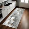Generic Argento Tappeto Cucina 50x220 cm Gioielli Diamante Orchidea Antiscivolo Lavabile Moderno Passatoia Cucina Corridoio Comodino Runner Decorativo