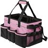 Desiumite Organizer per prodotti per la pulizia con manico regolabile Borsa portatile rosa per casa da donna con scomparto multitasche custodia leggera