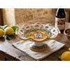 ILAB Centrotavola alzata media in ceramica decorata a mano da ceramisti siciliani di Santo Stefano di Camastra fiore rosso art 4