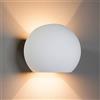Planetitaly Applique lampada parete muro palla sfera gesso LED G9 doppia emissione luce ingresso soggiorno negozio ufficio 230V