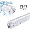 Cecaylie Lampada a LED per ambienti umidi, 120 cm, 2 pezzi, 18 W, tubo fluorescente a LED, IP65, bianco neutro, 1530 lm, 4000 K, lampada da bagno, T8, per garage, officina, ufficio, magazzino