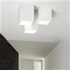 TOT ELECTRIC Plafoniera cubo 3 luci led attacco GU10 in gesso lampada da soffitto quadrata moderno bianco verniciabile (Plafoniera Cubo)