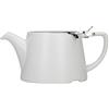 London Pottery Company 43220 - Teiera ovale con infusore per tè sfuso, in grès porcellanato, Terraglia, Satin White, 3 Cup Loose Leaf Teapot