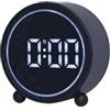EpheyFIF Moderno orologio analogico da scrivania con allarme forte, funzionamento silenzioso, luce notturna regolabile, USB o alimentato a batteria, per scrivania o comodino (nero)