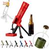 Generisch Apribottiglie per bottiglie di birra in stile mortaio, Apribottiglie in stile mortaio, Estrazione automatica del tappo a corona con meccanismo a pressione, divertente, per casa bar, festa (Rosso, 1