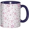 RFSHOP Tazza da caffè Sakura rosa fiori ragazza design rosa su bianco 325 ml tazza da tè in ceramica con manico per casa ufficio Natale compleanno