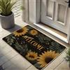 Generic Zerbino con girasole, tappetino di benvenuto nero per ingresso esterno e interno, decorazione autunnale, antiscivolo, impermeabile, antipolvere, facile da pulire, 73 x 43 cm