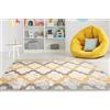 Carpeto Rugs Tappeto Bambini Morbido - Tappeto Pelo Corto Moderno Geometrico - Tappeto Cameretta - Tappeti Camera da Letto Grandi Dimensioni - Giallo Grigio 2-180 x 260 cm