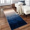 Siunwdiy Tappeto Corridoio Lungo 2 Metro Antiscivolo Lavabile, Tappeto Cucina Passatoia in Blu Scuro Sfumato, Tappeti Runner per Ingresso, Soggiorno, Camera da Letto, Bagno, Motivo Geometrico 70x200 cm