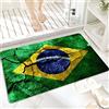 ANNKOOT Tappeto da Bagno in Microfibra, Tappetino da Bagno Antiscivolo,Bandiera di struttura arrugginita del Brasile, ,Morbido, Facile da Pulire, Molto Assorbente per Bagno, Camera da letto, Interni 60x100 cm