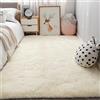 YUANWAN Tappeto Camera da Letto 105 x 220 cm Morbido Antiscivolo Facile Pulizia Tappeto Soggiorno Super Morbido Tappeto Salotto Moderno per Soggiorno Home Room Décor, Bianco