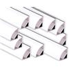 AFTERTECH 10x 2metri (20M) 1616 16x16mm PROFILO ALLUMINIO ANGOLARE PER STRISCE STRIP LED BARRA RIGIDA 2m 2MT + COPERTURA (10x 2metri 1616 milk)