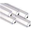 AFTERTECH 5x 2metri (10M) 1616 16x16mm PROFILO ALLUMINIO ANGOLARE PER STRISCE STRIP LED BARRA RIGIDA 2m 2MT + COPERTURA (5x 2metri 1616 clear)