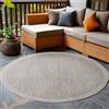 Carpetsale24 Tappeto da Esterno Impermeabile 200 cm Rotondo Grigio - Tappeto Resistente alle Intemperie e Lavabile in Lavatrice - Tappeto per Terrazza, Balcone, Campeggio, Giardino