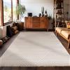 Carpetsale24 Tappeto Salotto Moderno Beige 160 x 230 cm Stile Scandinavo Boho 3D - Tappeto Soggiorno Pelo CortoIdeale per Cucina e Camera da Letto