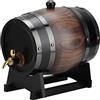 Tissting Dispenser per botti di whisky nero a strisce vintage da 3 litri Botti per invecchiamento in legno di quercia di grande capacità Contenitore per barili di vino rosso retrò Secchiello per fusti con rubi