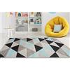 Carpeto Rugs Tappeto Bambini Morbido - Tappeto Pelo Corto Moderno Geometrico - Tappeto Cameretta - Tappeti Camera da Letto Grandi Dimensioni - Turchese Grigio - 120 x 170 cm