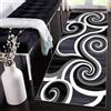 Siunwdiy Tappeto Cucina Corridoio Lavabile Antiscivolo lungo Tappeto da Cucina Geometrico 3 Metri Bianco Nero Grigio Tappeto Passatoia Camera Lavabile Tappeto Per Cucina Soggiorno Bagno，40x300cm