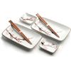 Generic Luxe - Set per Sushi - Sakura Oriental - 6 Pezzi - Set per Sushi - Per 2 Persone - Stoviglie Giapponesi - Include - 2 Piatti per Sushi - 2 Ciotoline per Sushi - 2 Bacchette per Sushi - Confezionato in
