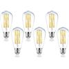KYPSZQPSH ST64 12W 16W Edison Lampadina a filamento LED Lampada 85-265V E27 Vintage Antique Retro Edison Fiala Sostituisci la luce a incandescenza da 160W(Color:2700k,Size:6PCS_E27 85-265V_NO_12W)