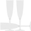 Decor Decorline - 48 x Bicchieri da Champagne in Plastica Riutilizzabili con Bianca Calici Flute da Champagne per Matrimoni, Feste, 170 ml - Set di 48 - Bianca