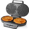 NEDIS Waffle Maker - 2 x 5 Heart shaped waffles - 12 cm - 1200 W - Controllo automatico della temperatura - Metallo/Plastica
