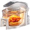 Generic Friggitrice ad aria, forno alogeno a infrarossi da 10L con convezione e ciotola in vetro removibile, multicooker con controlli di tempo e temperatura, arrostire, friggere, tostare, rendere croccante