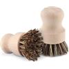 Agatige 2 spazzole per verdure, spazzole per pulizia con setole morbide, spazzole per funghi con manico in legno per patate, funghi, verdure, frutta
