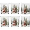 COSE DA CASA Bicchieri in vetro decoro natalizio rosso decorazione tavola di natale addobbi di casa cl25 set da 6 idea regalo