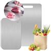 HWJPDMBD Tagliere in Acciaio Inox Alimentare, 2 Pezzi Titanium Cutting Board, Doppio Lato per Alimenti, Tagliere in Titanio Multifunzione, Adatto Anche Come Taglierina per Pasta, da Forno (B)