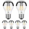 ledscom.de 6x lampadine LED E27, A60, bianco (3900 K), 6,6 W, 646lm, specchio frontale (argento)