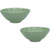 BRANDANI Set 2 Ciotole Contenitore Calipso 51447 Rotonda 16cm Verde Salvia Panna Porcellana H.6,5cm Aperitivo Gelato Macedonia