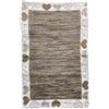 HOME ZEN HOUSEHOLD LINEN Passatoia tappeto 100% cotone art. LOVE shabby chic bordato con stampa cuori (50x110 cm, marrone)