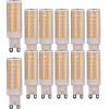 ZHIYUE 12 Pezzi 9w G9 Lampadine alogene equivalenti da 80W G9 800LM Lampade a risparmio energetico Portalampada G9 Lampada a LED AC 220-240V Non Dimmerabile Bianco Caldo 3000K G9 Lampadina capsula