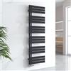 EMKE Scaldasalviette ad Acqua Calda, 1599x500 mm, Termoarredo da Parete, Nero, 794W, Porta Salviette Riscaldato, Facile Installazione, Design Moderno