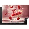 KitchenYeah© Copri Piano Cottura 78x52 cm Coprifornelli Tappetino per Induzione Fornello Tutto per la Cucina Fragola - Torta - Cibo - Rosa