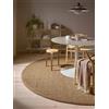 benuta Tappeto in sisal Pure Greta, 200 x 200 cm, rotondo, 100% sisal, rotondo e in stile: bordatura, tinta unita, Natural Living, Scandi Living - facile da pulire per soggiorno, camera da letto